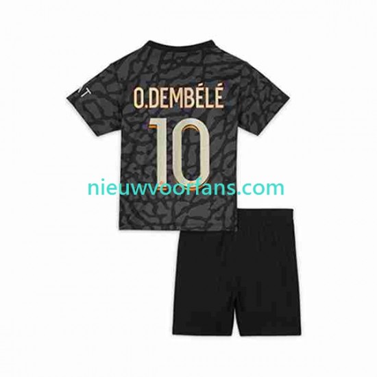 Paris Saint-Germain Kind Shirt met Bedrukking O.Dembele 10 Derde 2023-2024 Korte Mouw