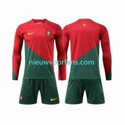 Portugal Kind Shirt met Bedrukking Thuis WK 2022 Lange Mouw