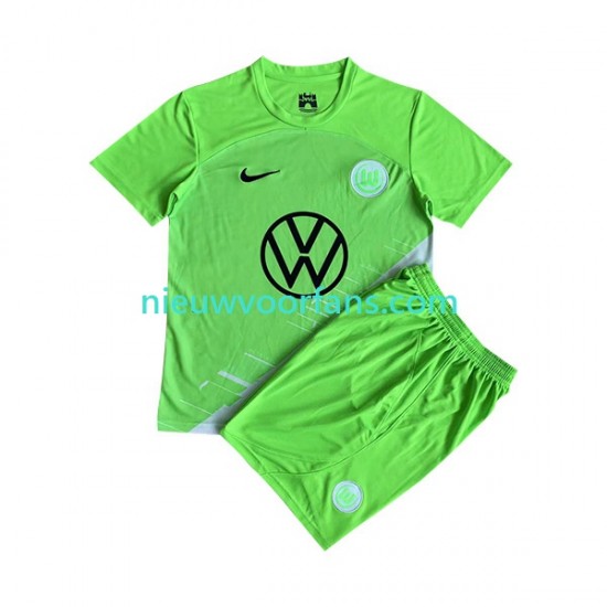 VfL Wolfsburg Kind Shirt met Bedrukking Thuis 2023-2024 Korte Mouw