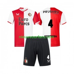 Feyenoord Rotterdam Kind Shirt met Bedrukking Lutsharel Geertruida 4 Thuis 2023-2024 Korte Mouw