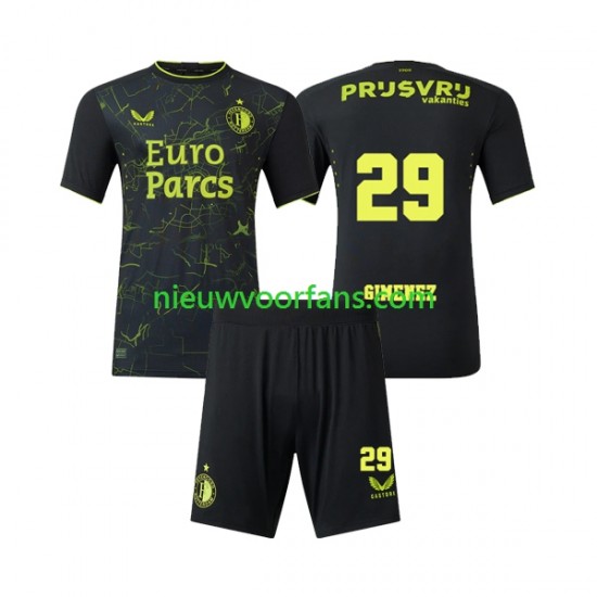 Feyenoord Rotterdam Kind Shirt met Bedrukking Santiago Gimenez 29 Vierde 2023-2024 Korte Mouw