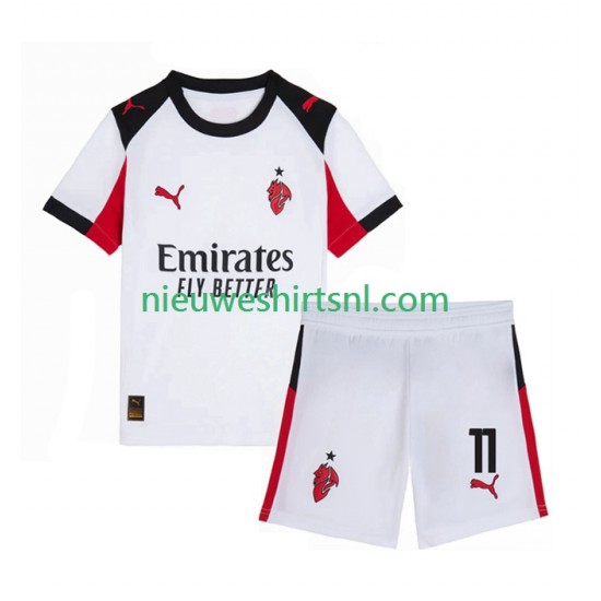 AC Milan Kind Shirt met Bedrukking Christian Pulisic 11 Uit 2025-2026 Korte Mouw