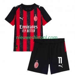 AC Milan Kind Shirt met Bedrukking Christian Pulisic 11 Thuis 2025-2026 Korte Mouw