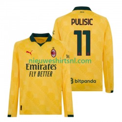 AC Milan Heren Shirt met Bedrukking Christian Pulisic 11 Derde 2025-2026 Lange Mouw