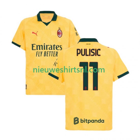 AC Milan Heren Shirt met Bedrukking Christian Pulisic 11 Derde 2025-2026 Korte Mouw