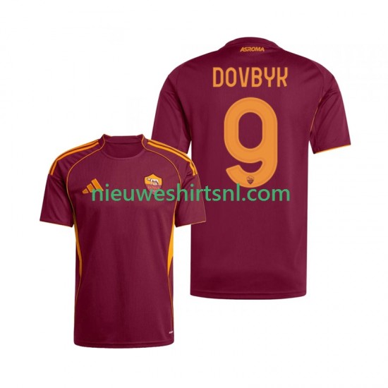 AS Roma Heren Shirt met Bedrukking Artem Dovbyk 9 Thuis 2025-2026 Korte Mouw