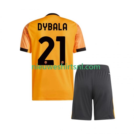 AS Roma Kind Shirt met Bedrukking Dybala 21 Uit 2025-2026 Korte Mouw
