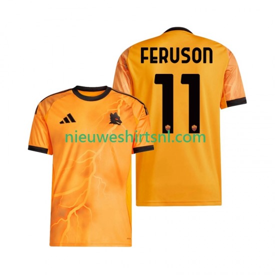 AS Roma Heren Shirt met Bedrukking Evan Ferguson 11 Uit 2025-2026 Korte Mouw