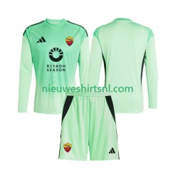AS Roma Kind Shirt met Bedrukking Doelman Uit Vierde 2025-2026 Lange Mouw