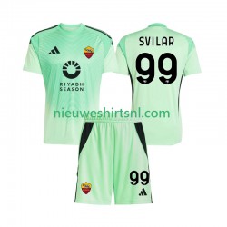 AS Roma Kind Shirt met Bedrukking Doelman Mile Svilar 99 Uit Vierde 2025-2026 Korte Mouw