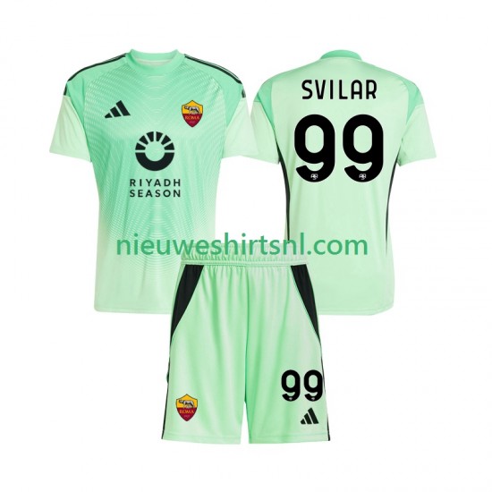 AS Roma Kind Shirt met Bedrukking Doelman Mile Svilar 99 Uit Vierde 2025-2026 Korte Mouw