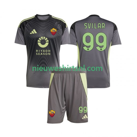 AS Roma Kind Shirt met Bedrukking Doelman Mile Svilar 99 Thuis 2025-2026 Korte Mouw