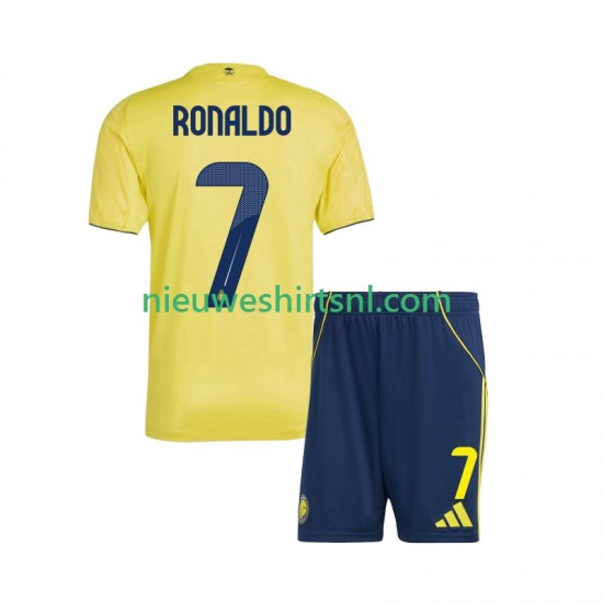 Kind Shirt met Bedrukking Al Nassr Cristiano Ronaldo 7 Thuis 2025-2026 Korte Mouw