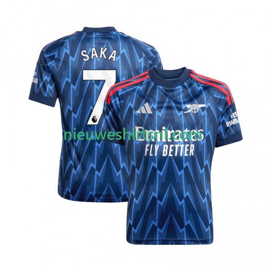 Arsenal Heren Shirt met Bedrukking Bukayo Saka 7 Uit 2025-2026 Korte Mouw