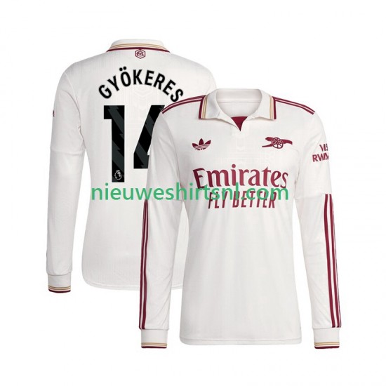 Arsenal Heren Shirt met Bedrukking Viktor Gyokeres 14 Derde 2025-2026 Lange Mouw