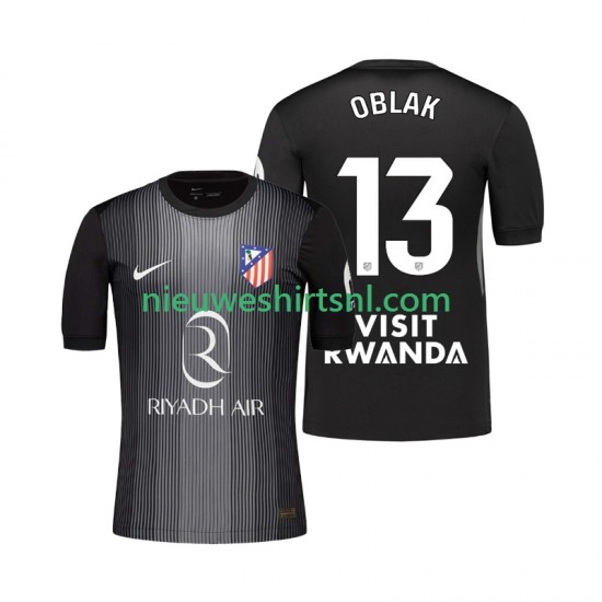 Atlético Madrid Heren Shirt met Bedrukking Doelman Jan Oblak 13 Uit 2025-2026 Korte Mouw