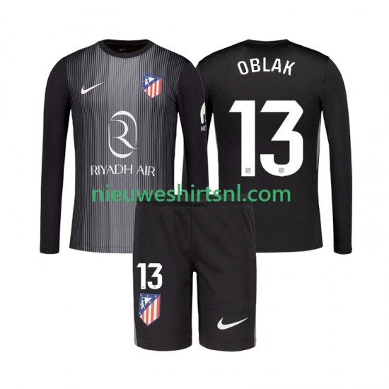 Atlético Madrid Kind Shirt met Bedrukking Doelman Jan Oblak 13 Uit 2025-2026 Lange Mouw