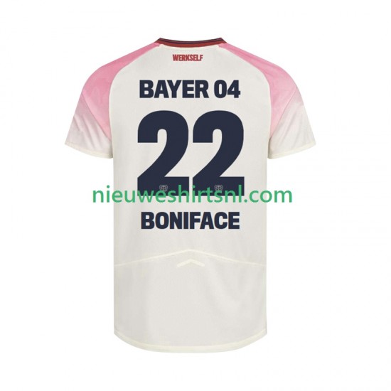 Bayer 04 Leverkusen Heren Shirt met Bedrukking Victor Boniface 22 Uit 2025-2026 Korte Mouw