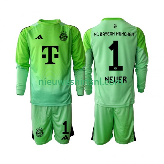 FC Bayern München Kind Shirt met Bedrukking Doelman Neuer 1 Thuis 2025-2026 Lange Mouw