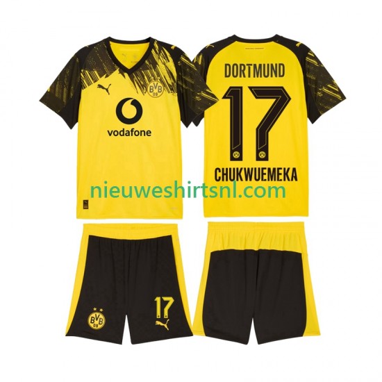 Borussia Dortmund Kind Shirt met Bedrukking Carney Chukwuemeka 17 Thuis 2025-2026 Korte Mouw