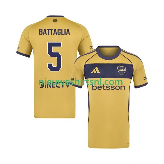 CA Boca Juniors Heren Shirt met Bedrukking Rodrigo Battaglia 5 Uit 2025-2026 Korte Mouw