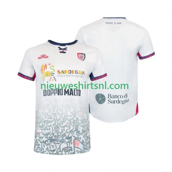 Cagliari Heren Shirt met Bedrukking Uit 2025-2026 Korte Mouw