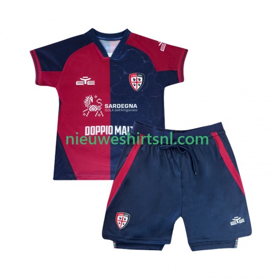Cagliari Kind Shirt met Bedrukking Thuis 2025-2026 Korte Mouw