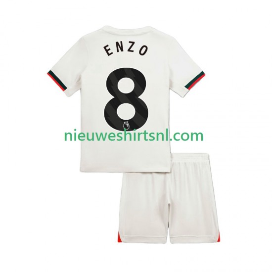 Chelsea Kind Shirt met Bedrukking Enzo Fernandez 8 Uit 2025-2026 Korte Mouw
