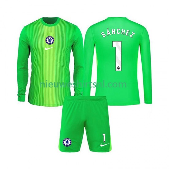Chelsea Kind Shirt met Bedrukking Doelman Robert Sanchez 1 Uit 2025-2026 Lange Mouw