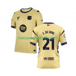 FC Barcelona Heren Shirt met Bedrukking Frenkie de Jong 21 Champions League Uit 2025-2026 Korte Mouw
