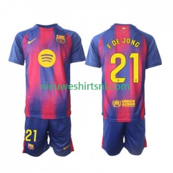 FC Barcelona Kind Shirt met Bedrukking Frenkie de Jong 21 Thuis 2025-2026 Korte Mouw