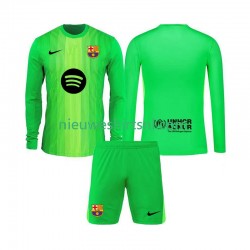 FC Barcelona Kind Shirt met Bedrukking Doelman Thuis 2025-2026 Lange Mouw