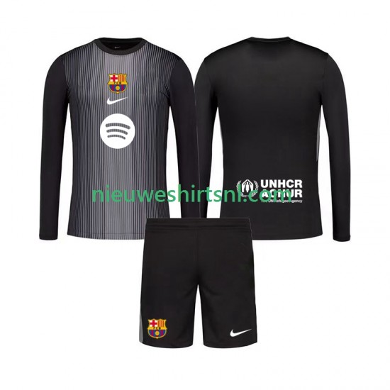 FC Barcelona Kind Shirt met Bedrukking Doelman Derde 2025-2026 Lange Mouw