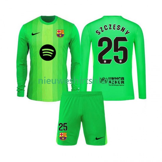 FC Barcelona Kind Shirt met Bedrukking Doelman Szczesny 25 Thuis 2025-2026 Lange Mouw