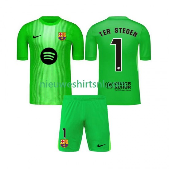 FC Barcelona Kind Shirt met Bedrukking Doelman Ter Stegen 1 Thuis 2025-2026 Korte Mouw