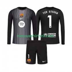 FC Barcelona Kind Shirt met Bedrukking Doelman Ter Stegen 1 Derde 2025-2026 Lange Mouw