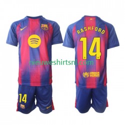 FC Barcelona Kind Shirt met Bedrukking Marcus Rashford 14 Thuis 2025-2026 Korte Mouw