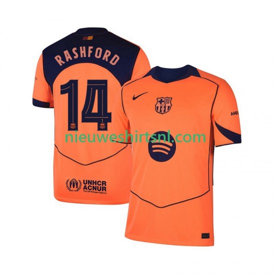 FC Barcelona Heren Shirt met Bedrukking Marcus Rashford 14 UCL Derde 2025-2026 Korte Mouw