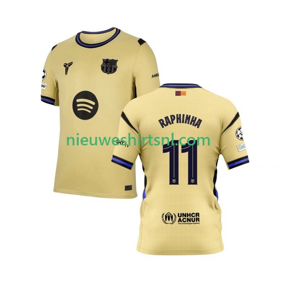 FC Barcelona Heren Shirt met Bedrukking Raphinha 11 Champions League Uit 2025-2026 Korte Mouw