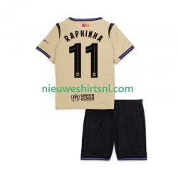 FC Barcelona Kind Shirt met Bedrukking Raphinha 11 UCL Uit 2025-2026 Korte Mouw