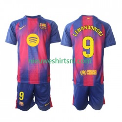 FC Barcelona Kind Shirt met Bedrukking Robert Lewandowski 9 Thuis 2025-2026 Korte Mouw