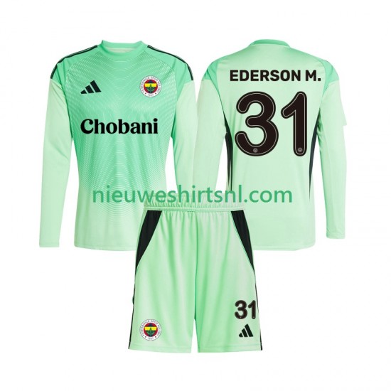 Kind Shirt met Bedrukking Doelman Fenerbahce Ederson Moraes 31 Uit 2025-2026 Lange Mouw