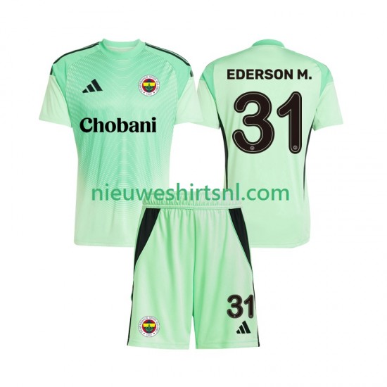 Kind Shirt met Bedrukking Doelman Fenerbahce Ederson Moraes 31 Uit 2025-2026 Korte Mouw