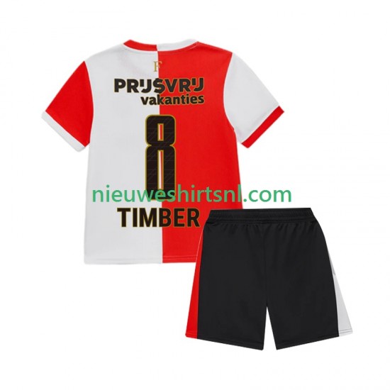 Feyenoord Rotterdam Kind Shirt met Bedrukking Quinten Timber 8 Thuis 2025-2026 Korte Mouw
