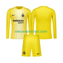 Inter Milan Kind Shirt met Bedrukking Doelman Uit 2025-2026 Lange Mouw