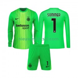 Inter Milan Kind Shirt met Bedrukking Doelman Yann Sommer 1 Derde 2025-2026 Lange Mouw