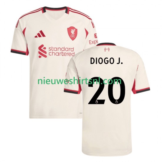 Liverpool Heren Shirt met Bedrukking Diogo Jota 20 Uit 2025-2026 Korte Mouw