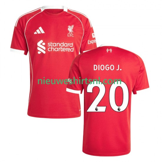 Liverpool Heren Shirt met Bedrukking Diogo Jota 20 Thuis 2025-2026 Korte Mouw