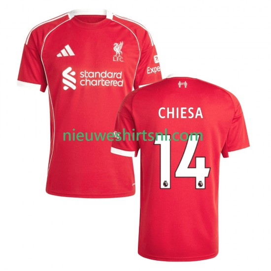 Liverpool Heren Shirt met Bedrukking Federico Chiesa 14 Thuis 2025-2026 Korte Mouw