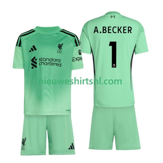 Liverpool Kind Shirt met Bedrukking Doelman Alisson Becker 1 Thuis 2025-2026 Korte Mouw